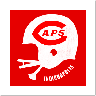 Defunct Indianapolis Caps (Capitols) Football 1968 Posters and Art